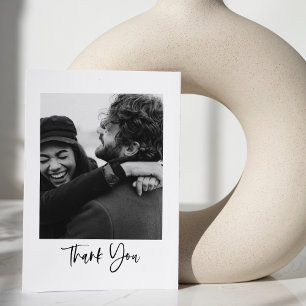 Moderne minimalistische Skript-Typografie Hochzeit Dankeskarte