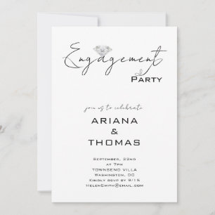 Moderne minimalistische Skript-Verlobungsparty-Ein Einladung