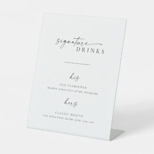 Moderne Minimalistische Skriptaufdrucksgetränke fü Sockelschild