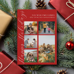 Moderne Minimalistische Skriptfamilie FotoCollage Feiertagskarte<br><div class="desc">Erstellen Sie Ihre eigene Foto Collage Urlaubskarte. Feiern Sie die Urlaubssaison mit personalisierten Weihnachtskarten mit Ihren Lieblings-Fotos.</div>