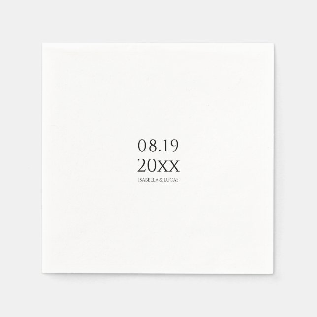 Moderne Minimalistische Skripthochzeit Serviette (Vorderseite)