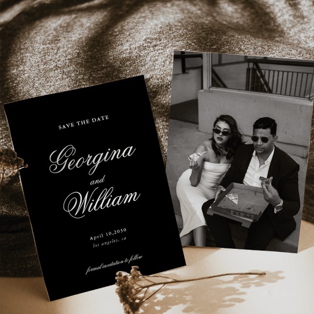 Moderne Minimalistische SkriptWedding Save the Dat Einladung (Von Creator hochgeladen)