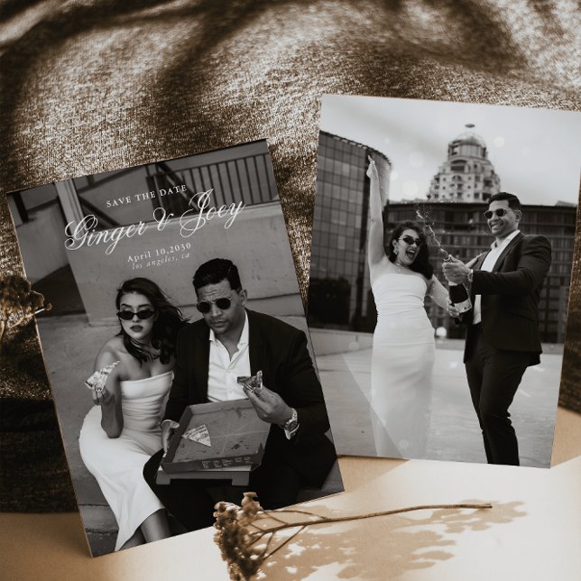 Moderne Minimalistische SkriptWedding Save the Dat Einladung (Von Creator hochgeladen)