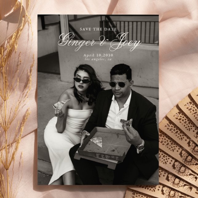 Moderne Minimalistische SkriptWedding Save the Dat Einladung (Von Creator hochgeladen)