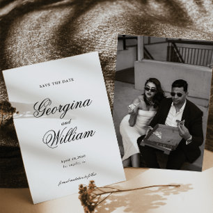 Moderne Minimalistische SkriptWedding Save the Dat Einladung