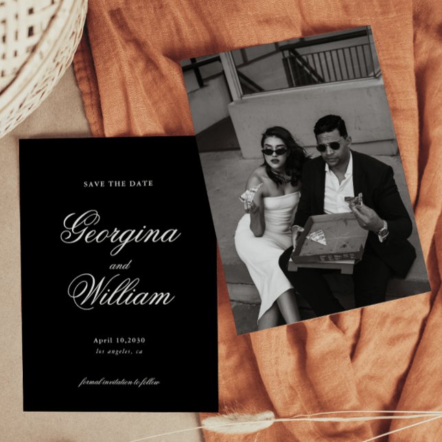 Moderne Minimalistische SkriptWedding Save the Dat Einladung (Von Creator hochgeladen)