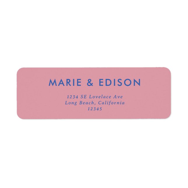 Moderne Minimalistische Sleek Wedding Rücksendeadr (Vorne)