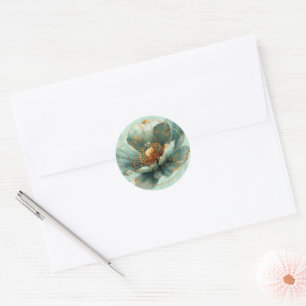 Moderne minimalistische Smaragd- und Gold-Hochzeit Runder Aufkleber