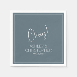 Moderne Minimalistische Smoke Blue Wedding Serviette