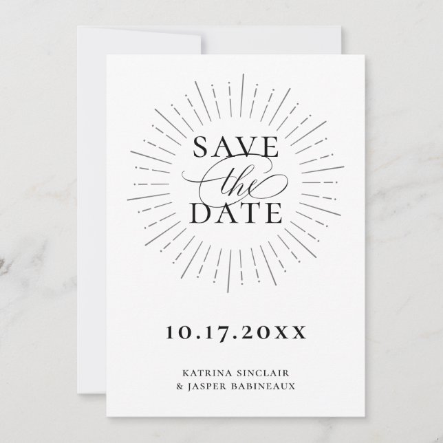 Moderne Minimalistische Sonnenbrille Save the Date Ankündigung (Vorderseite)