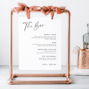 Moderne Minimalistische Speisekarte Drink List Zei Poster