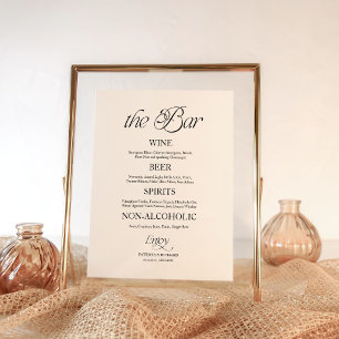 Moderne Minimalistische Speisekarten-Tafel "The Ba Poster
