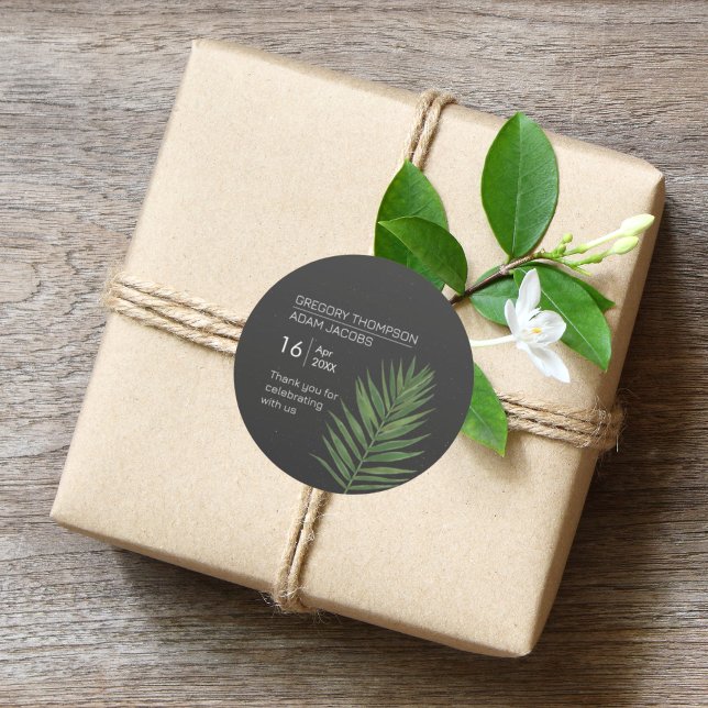 Moderne Minimalistische Sternenhimmel & Beach Palm Runder Aufkleber (Von Creator hochgeladen)