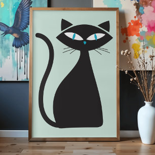 Moderne minimalistische stilvolle Retro-Atom-Schwa Poster