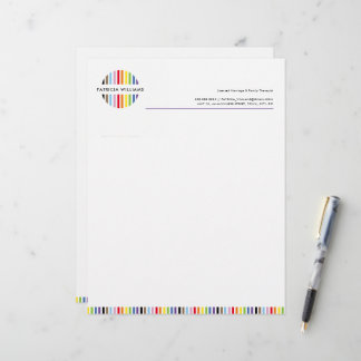 MODERNE MINIMALISTISCHE Streifen-Logo Regenbogen S Briefbogen