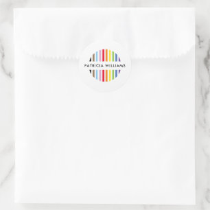 MODERNE MINIMALISTISCHE Streifen-Logo Regenbogen S Runder Aufkleber