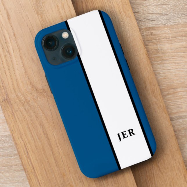 Moderne Minimalistische Streifen Mit Monogramm Tre Case-Mate iPhone Hülle (Von Creator hochgeladen)