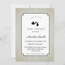 Moderne & Minimalistische Streifen Storch Babypart