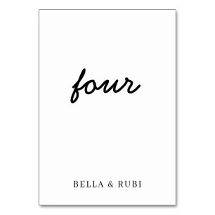 Moderne Minimalistische Stylische Schrift Hochzeit Tischnummer