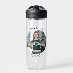 Moderne minimalistische süße 16. Geburtstags-Kreis Trinkflasche