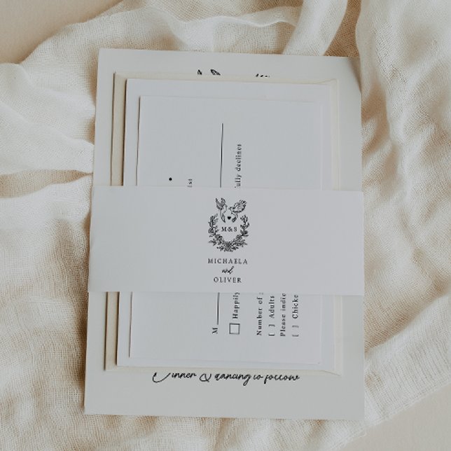 Moderne Minimalistische Tauben Elegante Script Hoc Einladungsbanderole (Von Creator hochgeladen)