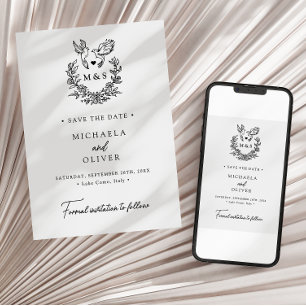 Moderne Minimalistische Tauben Elegante Script Hoc Save The Date