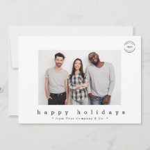 Moderne Minimalistische Team Foto Happy Holidays