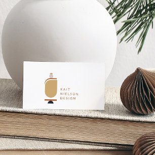 Moderne Minimalistische Terracotta Geometrische Fo Visitenkarte