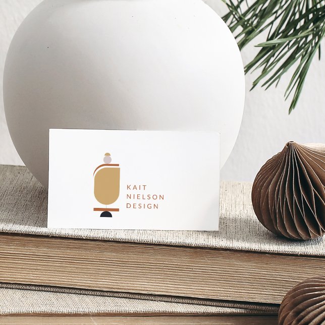 Moderne Minimalistische Terracotta Geometrische Fo Visitenkarte (Von Creator hochgeladen)