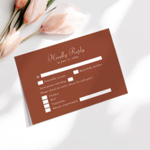 Moderne Minimalistische Terracotta RSVP Card