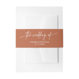 Moderne Minimalistische Terracotta Wedding Einladungsbanderole
