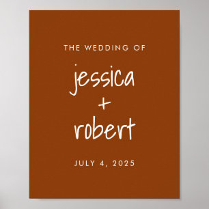 Moderne Minimalistische Terracotta Wedding Poster