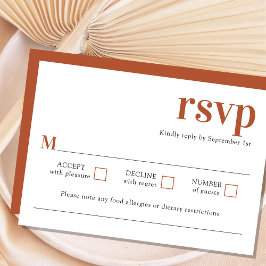 Moderne Minimalistische Terracotta Wedding RSVP Ca