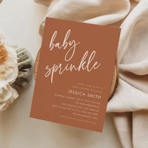 Moderne minimalistische Terrakotta-Baby-Sprinkle-E Einladung