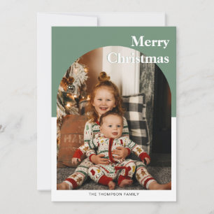 Moderne minimalistische tiefe grüne Foto-Architekt Feiertagskarte