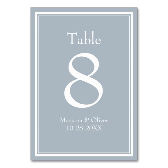 Moderne Minimalistische Tischnummer (Vorderseite)