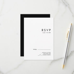 Moderne Minimalistische Traditionelle Schwarze Hoc RSVP Karte