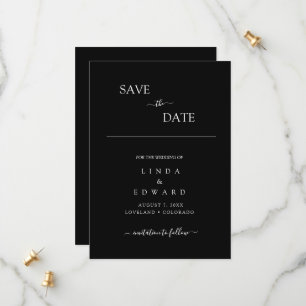 Moderne Minimalistische Traditionelle Schwarze Hoc Save The Date
