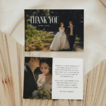 Moderne minimalistische Typografie 2-Foto-Hochzeit