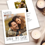 Moderne Minimalistische Typografie 2 Foto Save the Save The Date<br><div class="desc">Diese moderne Save the Date-Karte zeichnet sich durch ein minimalistisches Design aus,  das Platz für zwei Fotos bietet. Der stylische Text erscheint auf einem sauberen,  weißen Hintergrund. Benutzerdefinierter Text auf der Rückseite,  können Sie Ihre Hochzeitsdetails hinzufügen.</div>