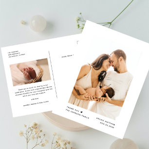 Moderne minimalistische Typografie Baby Shower Dan Postkarte