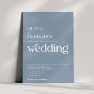 Moderne Minimalistische Typografie Dusty Blue Wedd Einladung