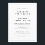 Moderne Minimalistische Typografie Einfache Hochze Einladung<br><div class="desc">Moderne Minimalistische Typografie Simple Border Wedding InvitationDas Design verfügt über eine einfache moderne,  fette Sans Serif Schriftart Typografie und einfache Grenze.</div>