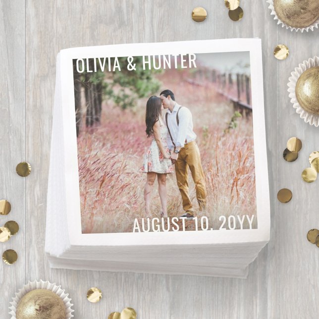 Moderne Minimalistische Typografie Einfache Hochze Serviette (Von Creator hochgeladen)