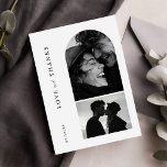 Moderne Minimalistische Typografie Foto Arch Weddi Dankeskarte<br><div class="desc">Mit unserer modernen Minimalistischen Typografie Foto Arch Wedding Dankeschön Card. Diese elegante Hochzeitskarte mit zwei Foto Collage und zeitlosem Schwarz-Weiß-Design,  perfekt um Ihren Dank zu vermitteln.</div>
