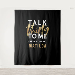 Moderne minimalistische Typografie Goldschrift 30. Wandteppich