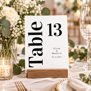 Moderne minimalistische Typografie-Hochzeit Tischnummer