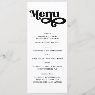 Moderne minimalistische Typografie Hochzeitsmenü Menükarte