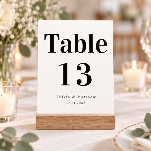 Moderne minimalistische Typografie Hochzeitstisch Tischnummer
