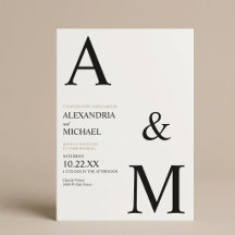 Moderne minimalistische Typografie-Monogramm-Hochz